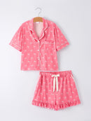 Mommy & Me Bow Print Ruffle Pajama Set