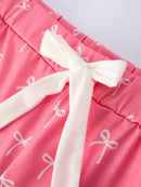 Mommy & Me Bow Print Ruffle Pajama Set