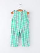 Pickle Ball Embroidered Smocked Green Baby Boys Romper