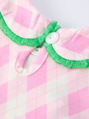 Spring Golf Embroidered Baby Girls Smocked Bow Bloomer Set