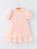 Embroidered Lace Girls' Short-sleeved Dress
