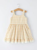 Mommy & Me Plaid Girl  Dress With Pocket