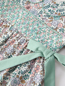 Sage Green Floral Smocked Girl Bloomer Set