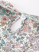 Sage Green Floral Smocked Girl Bloomer Set