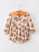 Fall Orange Floral Baby Bubble Petals Collar