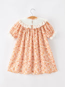 Thanksgiving Turkey Floral Lace Ruffle Girls Dress