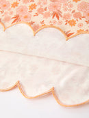 Thanksgiving Turkey Floral Lace Ruffle Girls Dress