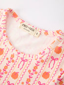 Halloween Thanksgiving Pumpkin Bow Pocket Girls Dress