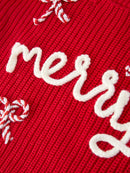 Mom and Me Winter Christmas Red "merry" Pullover Sweater