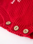 Christmas Candy Cane Merry Knit Baby Romper