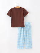 Bear Smocked Boy Pant Set