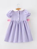 Thanksgiving Turkey Smocked Plaid Bow Girls Dress