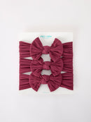 Baby Girl Bow Headband Same Color 3 Piece Set