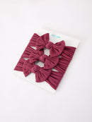 Baby Girl Bow Headband Same Color 3 Piece Set