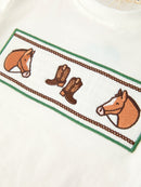 Western Plaid Horse Embroidery Boy Pants Set