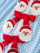Christmas Santa Bow Plaid Girls Bubble Romper