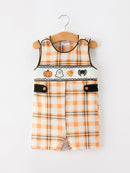 Halloween Plaid Boys JonJon Romper