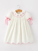 Pink Cross Bishop Christening Girls Dress
