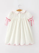 Pink Cross Bishop Christening Girls Dress