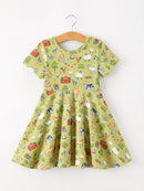 Countryside Farm Animal Pasture Twirl Girls Dress