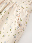 Girls Blue Floral Print Wide Leg Jumpsuit