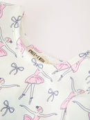 Fall Ballet Bow Girls Long Sleeve Twirl Dress
