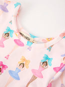 Fall Colorful Ballet Character Girls Long Sleeve Twirl Dress