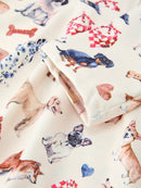 Fall Dog Print Girls Long Sleeve Twirl Dress