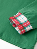 Christmas Tree Plaid Boys Set Long Sleeve Top Pants