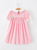 Halloween Ghost Embroidered Girls Dress Peter Pan Collar Bow