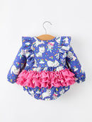 Halloween Ghost Cat Print Girls Long Sleeve Romper