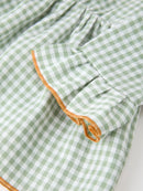 Fall Plaid Baby Girl Outfit Set Pumpkin Applique Ruffle Top Bloomer