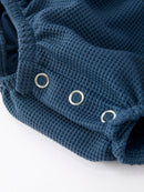 Thanksgiving Fall Turkey Applique Navy Baby Girls Romper