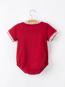 Fall Pumpkin Embroidery Baby Boy Romper