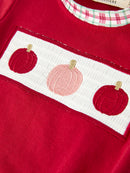 Fall Pumpkin Embroidery Baby Boy Romper