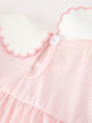 Pink Duck Embroidered Baby Girl Dress Peter Pan Collar Bow Dress