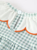 Halloween Thanksgiving Embroidered Pumpkin Girls Bloomer Set