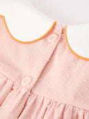 Halloween Pumpkin Applique Girls Puff Sleeve Dress