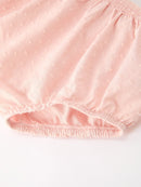 Fall Baby Girl Pink Peter Pan Collar Embroidered Bloomer Set