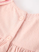 Fall Baby Girl Pink Floral Embroidered Peter Pan Collar Dress