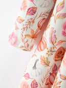 Thanksgiving Pumpkin Floral Girls Twirl Dress