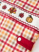 Boy Thanksgiving Pumpkin Turkey Maple Leaf Plaid Jonjon
