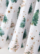 Girls Christmas Tree & Star Ribbed Print Twirl Dress