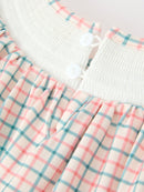 Girls Christmas Plaid Smocked Bloomers Set with Tree Embroidery