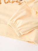 Fall Cozy Girls Ruffle Top Bell Bottom Pants Set
