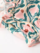 Fall Geometric Floral Baby Romper Petals Collar Smocked