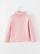 Girls Christmas Candy Cane Bow Knit Sweater