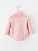 Christmas Candy Cane Bow Knit Baby Girls Romper