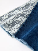 Girls Denim Bell Bottom Pants Lace Flare Jeans