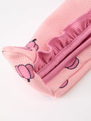 Fall Thanksgiving Pink Pumpkin Ruffle Zip Sleeper Waffle Jumpsuit